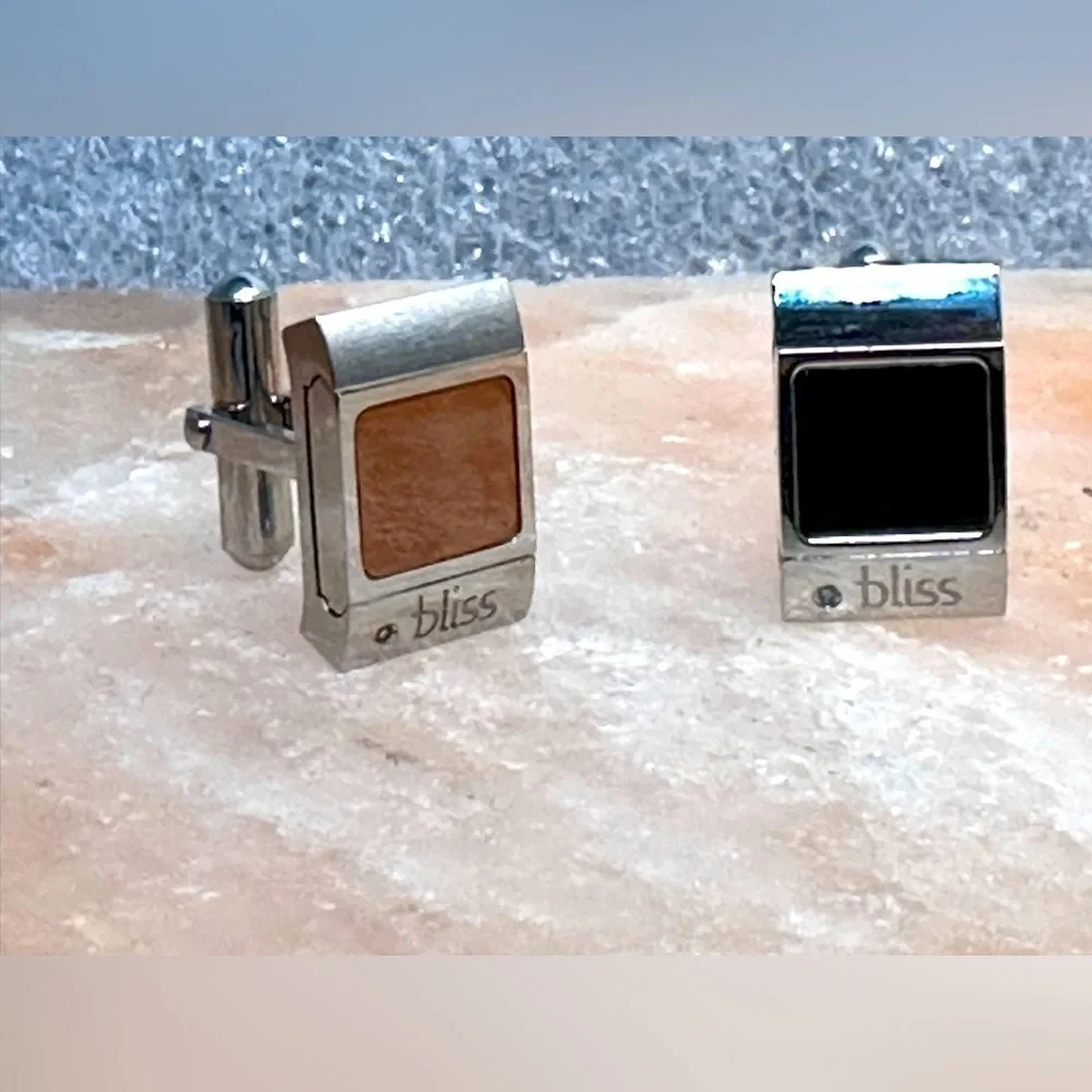 Bliss By Damiani Diamond & Spinel Men Cufflinks Signed Convertible Silver 5507